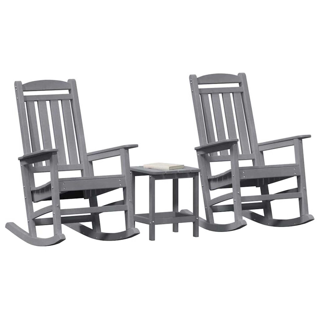 vidaXL Κουνιστή Καρέκλα Κήπου 3 pcs Ανοιχτό γκρι 38 x 38 x 46cm