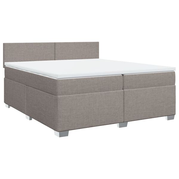 vidaXL &Kappa;&rho;&epsilon;&beta;ά&tau;&iota; Boxspring &mu;&epsilon; &Sigma;&tau;&rho;ώ&mu;&alpha; Taupe 200x200 &epsilon;&kappa;. &Upsilon;&phi;&alpha;&sigma;&mu;ά&tau;&iota;&nu;&omicron;