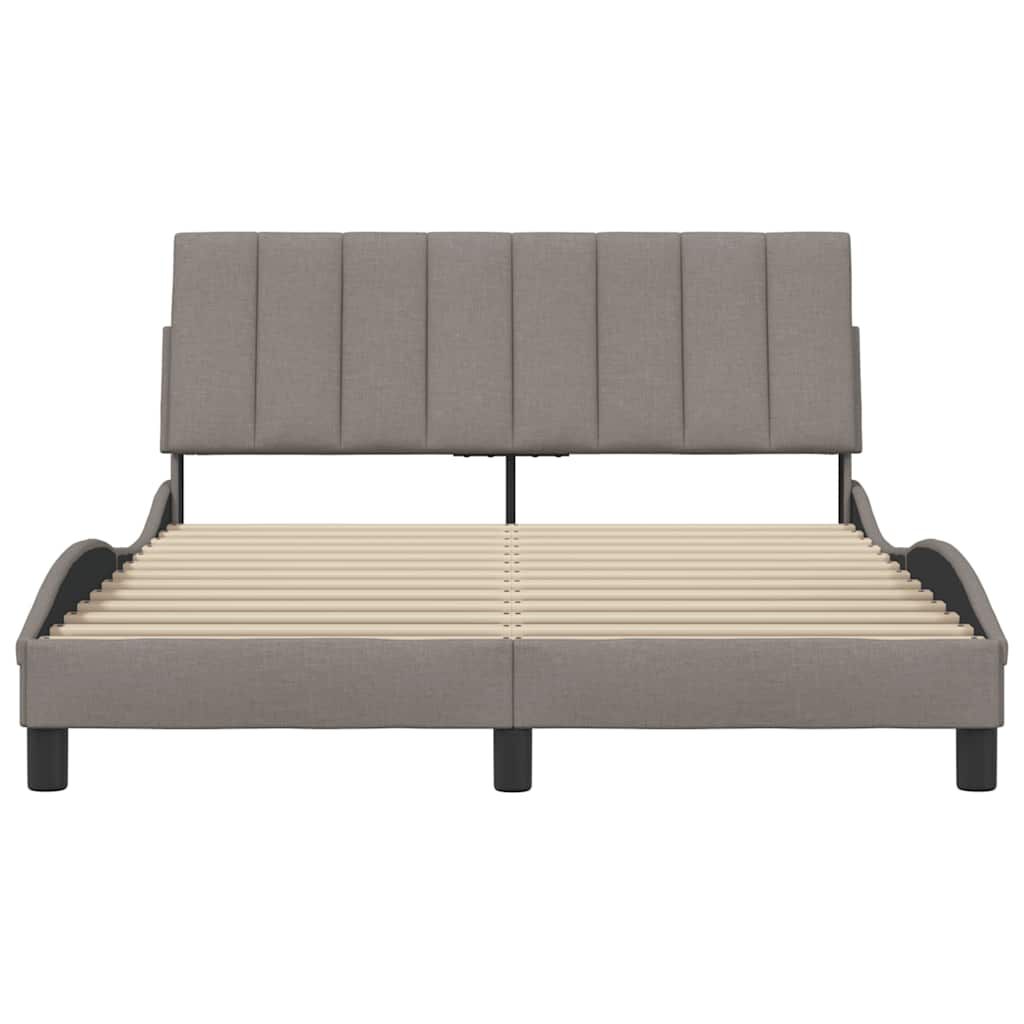 vidaXL Σκελετός Κρεβατιού Χωρίς Στρώμα Taupe 140x190 εκ. Υφασμάτινο