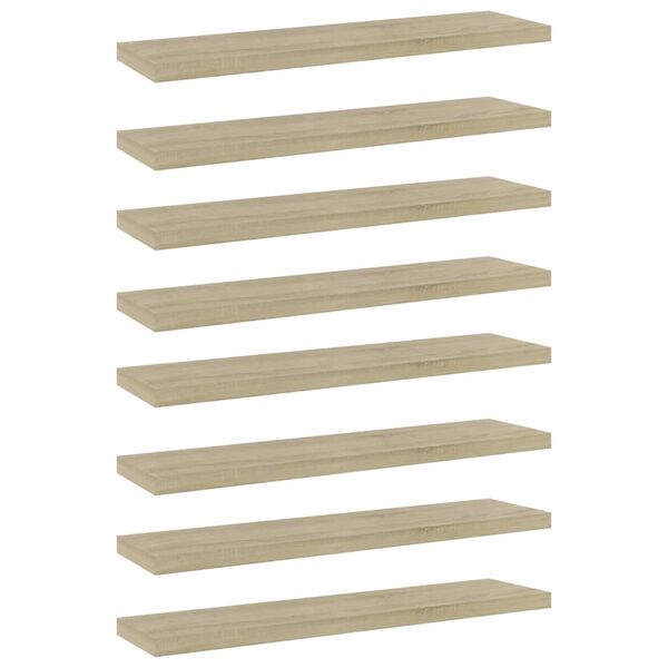 vidaXL Ράφια Βιβλιοθήκης 8 τεμ. Sonoma Δρυς 40x10x1,5 εκ. Μοριοσανίδα