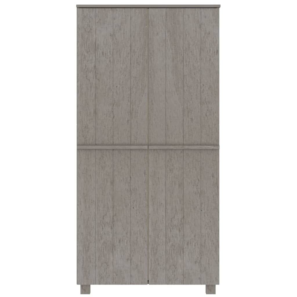vidaXL Ντουλάπα HAMAR Αν. Γκρι 89 x 50 x 180 εκ. από Μασίφ Ξύλο Πεύκου
