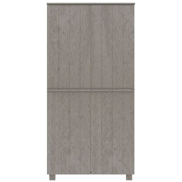 vidaXL Ντουλάπα HAMAR Αν. Γκρι 89 x 50 x 180 εκ. από Μασίφ Ξύλο Πεύκου