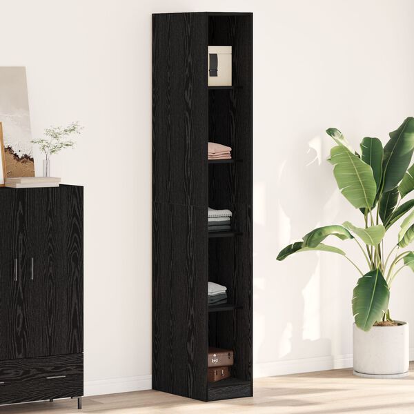vidaXL Ντουλάπα Μαύρου Δρυός - 30x50x200 εκ., Φτιαγμένη από Επεξεργασμένο Ξύλο