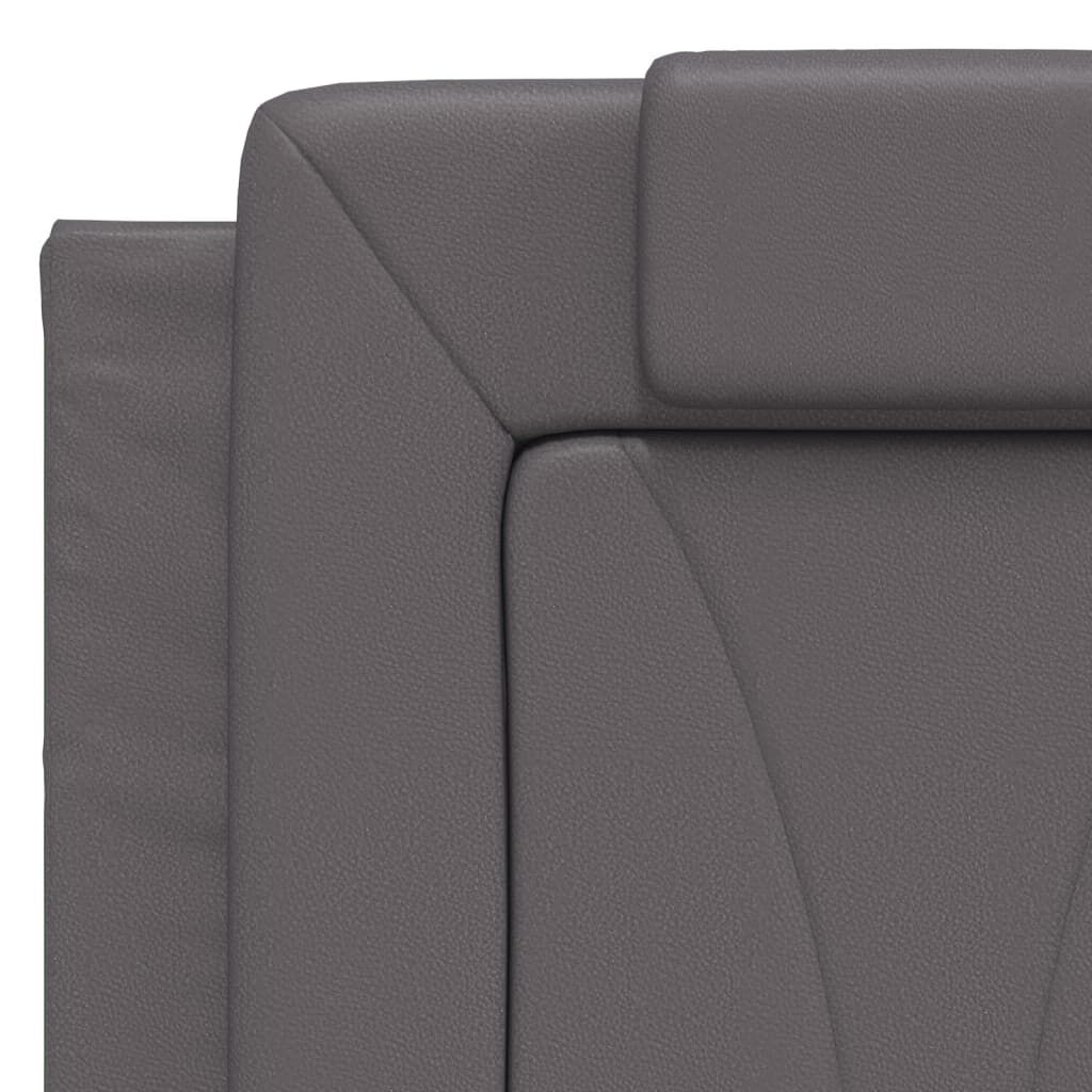vidaXL Πλαίσιο Κρεβατιού με Κεφαλάρι Γκρι 120x200 εκ. Συνθετικό Δέρμα