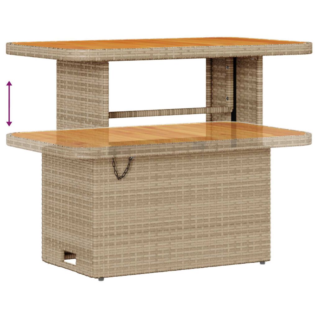 vidaXL Σετ Καναπέ Κήπου 9 pcs Μπεζ 90 x 55 x 71 cm συνθετικό ρατάν