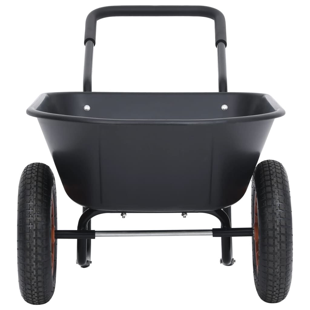 vidaXL Καρότσι Κήπου Μαύρο και Πορτοκαλί 78 L 100 kg