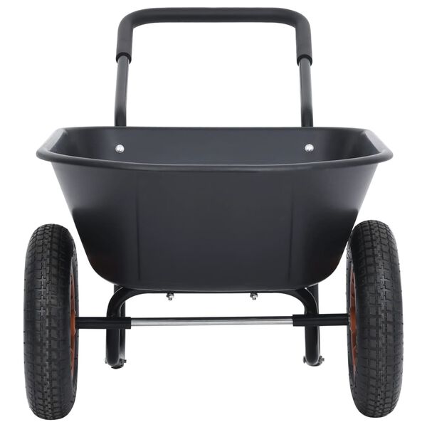 vidaXL Καρότσι Κήπου Μαύρο και Πορτοκαλί 78 L 100 kg