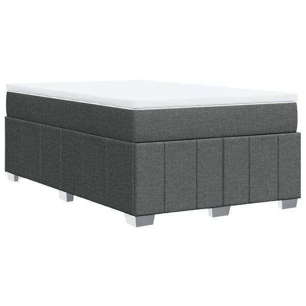 vidaXL Κρεβάτι Boxspring με Στρώμα Σκούρο Γκρι 120x200 εκ. Υφασμάτινο