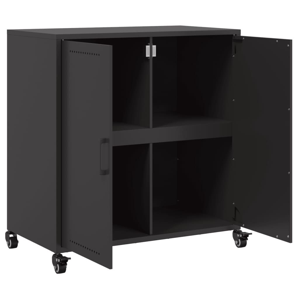 vidaXL Ντουλάπι Μαύρο 68x39x72 εκ. από Χάλυβα
