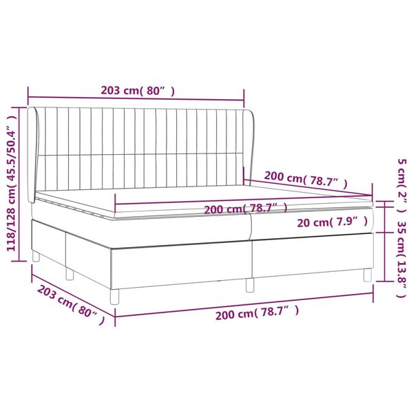 vidaXL Κρεβάτι Boxspring με Στρώμα Taupe 200x200 εκ. Υφασμάτινο