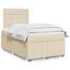 vidaXL Κρεβάτι Boxspring με Στρώμα Κρεμ 120x190 εκ. Υφασμάτινο