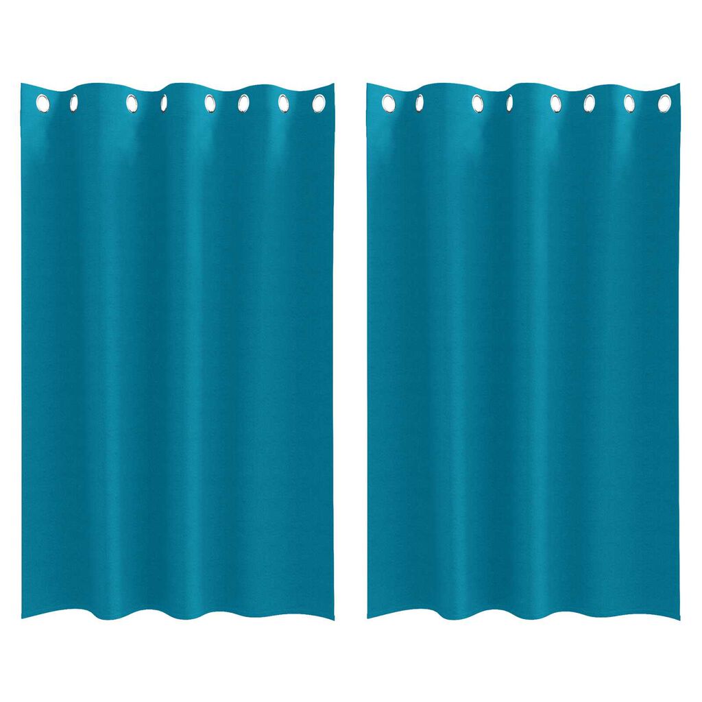 vidaXL Κουρτίνες με κουρτίνες 2 pcs Τιρκουάζ 175 x 140 εκ. Πολυεστέρας