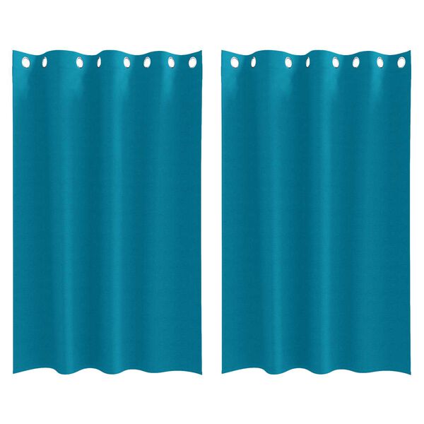 vidaXL Κουρτίνες με κουρτίνες 2 pcs Τιρκουάζ 175 x 140 εκ. Πολυεστέρας