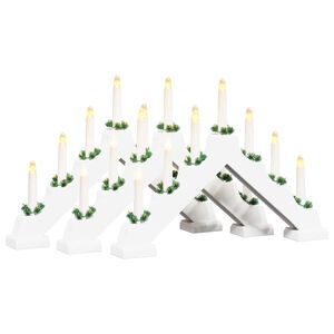 vidaXL Γέφυρα με Χριστουγεννιάτικα Κεριά 3 pcs Λευκό 39.5 x 5 x 29 εκ.