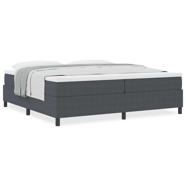 vidaXL Κρεβάτι Box Spring με Στρώμα σε Σκούρο Γκρι, 200 x 200 εκ, Ύφασμα Κορντούρας.
