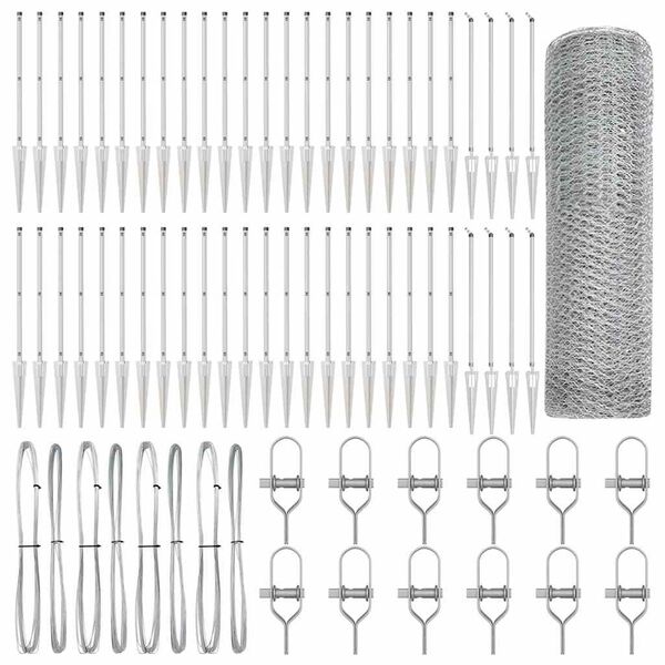 vidaXL Στύλος Περιφράξεων Ασημί 100 x 0,8 μ (13 mm πλέγμα) Ατσάλι