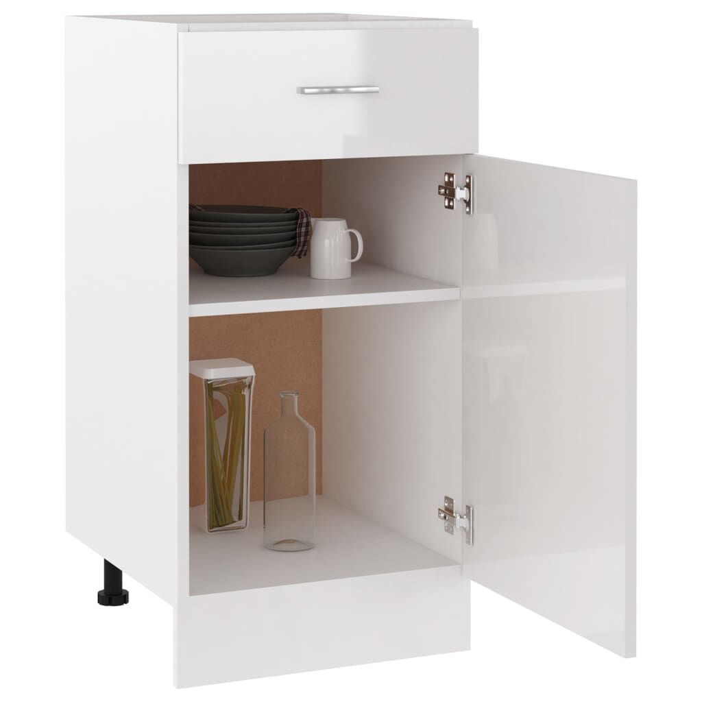 vidaXL Ντουλάπι με Συρτάρι Lyon Γυαλιστερό Λευκό 40x46x81,5εκ.
