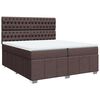 vidaXL Κρεβάτι Boxspring με Στρώμα Σκούρο Καφέ 200x200 εκ. Υφασμάτινο