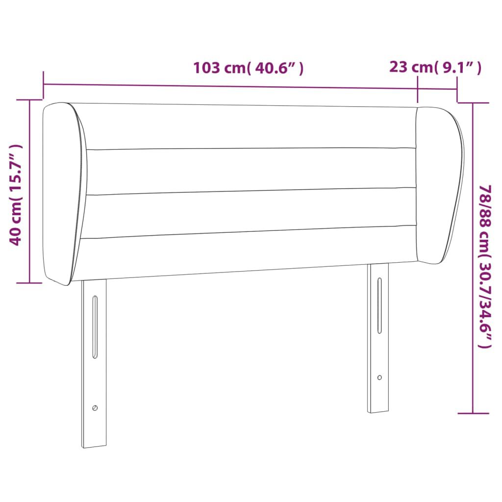 vidaXL Κεφαλάρι με Πτερύγια Ροζ 103x23x78/88 εκ. Βελούδινο