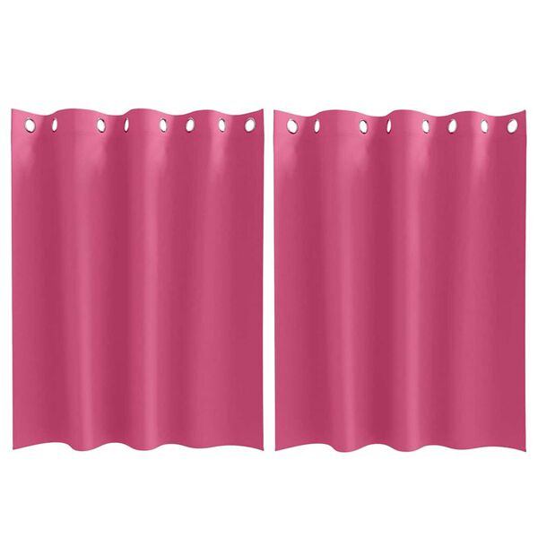 vidaXL Κουρτίνες με κουρτίνες 2 pcs Φωτεινό Ροζ 140x140cm Πολυεστέρας