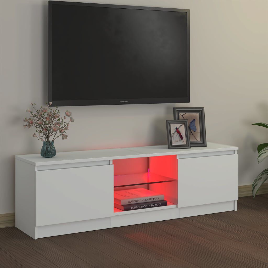 vidaXL Ντουλάπα Τηλεόρασης με Φώτα LED Μαύρο Δρύς 140x40x35,5 εκ. από επεξεργασμένο ξύλο