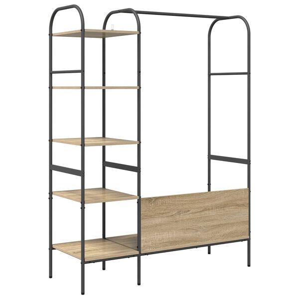 vidaXL Ράφι Ρούχων με ράφι Καφέ 120 x 44 x 160 εκ Επεξεργασμένο ξύλο