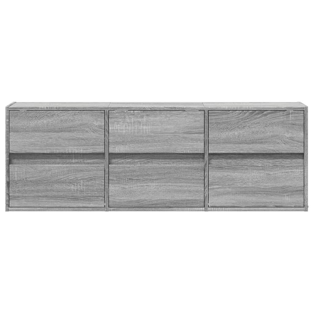 vidaXL Έπιπλο Τοίχου Τηλεόρασης με LED Γκρι Sonoma 130x31x45 εκ.