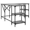 vidaXL Γραφείο Γκρι Sonoma 139x139x75 εκ. από Επεξεργασμένο Ξύλο