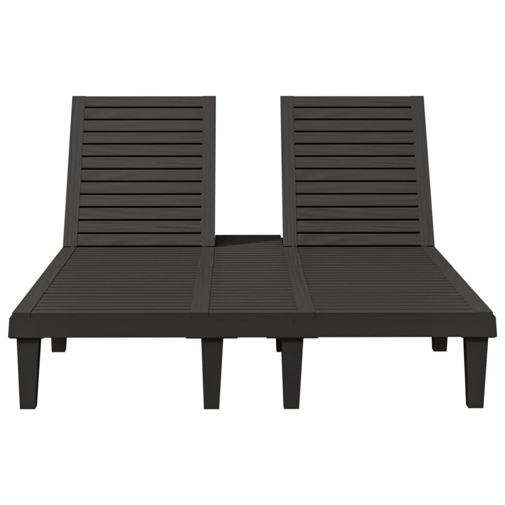 vidaXL Ξαπλώστρα Διπλή Μαύρη 155 x 138 x 83 εκ. από Πολυπροπυλένιο