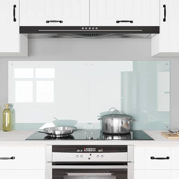 vidaXL Πίσω Πάνελ Κουζίνας Λευκό 70 x 60 cm σκληρυμένο γυαλί