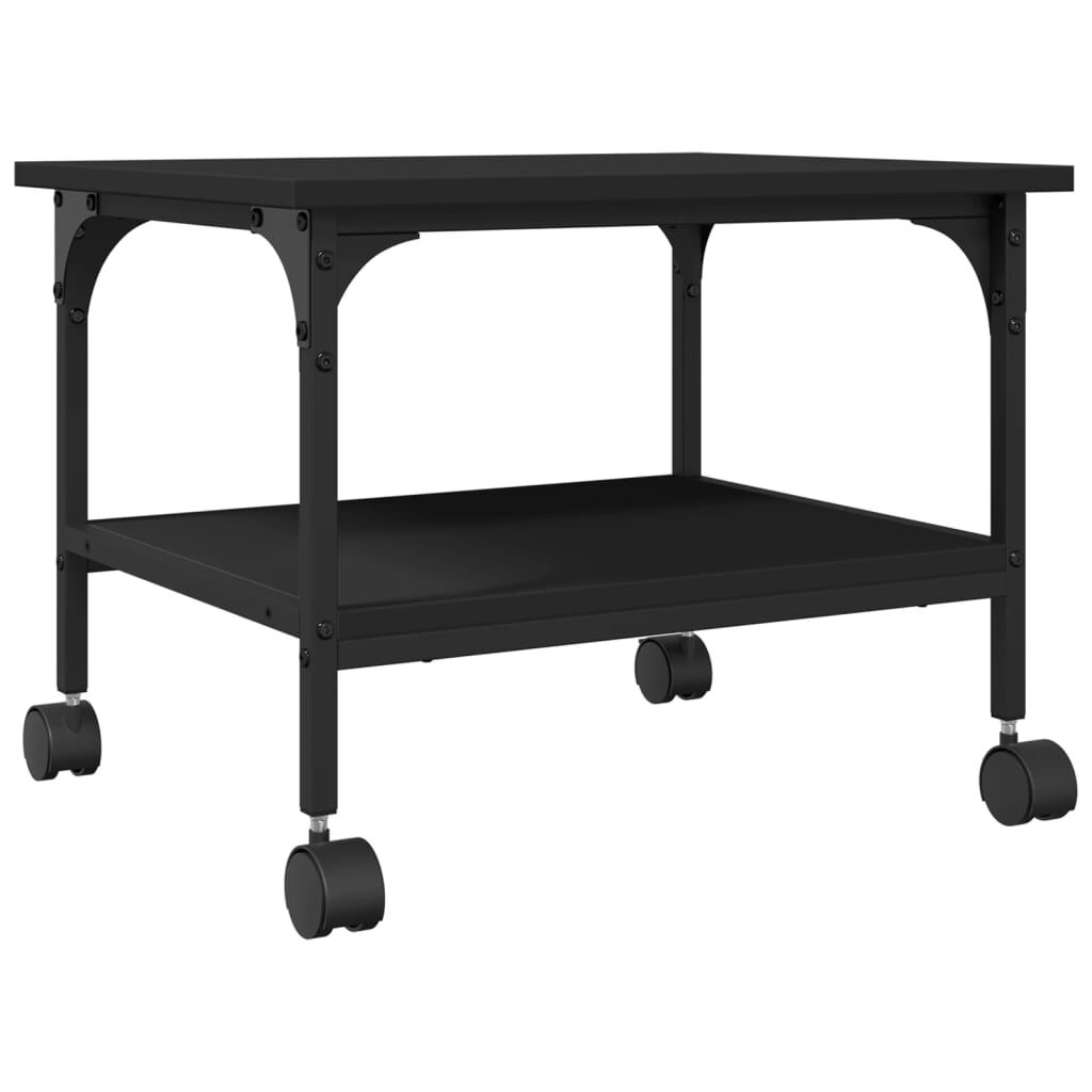 vidaXL Βάση Εκτυπωτή 2 Επιπέδων Μαύρη 50x40x38 εκ. Επεξεργασμένο Ξύλο