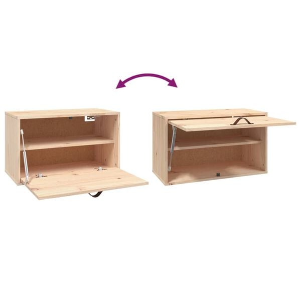 vidaXL Ντουλάπι Τοίχου 60 x 30 x 35 εκ από Μασίφ Ξύλο Πεύκου