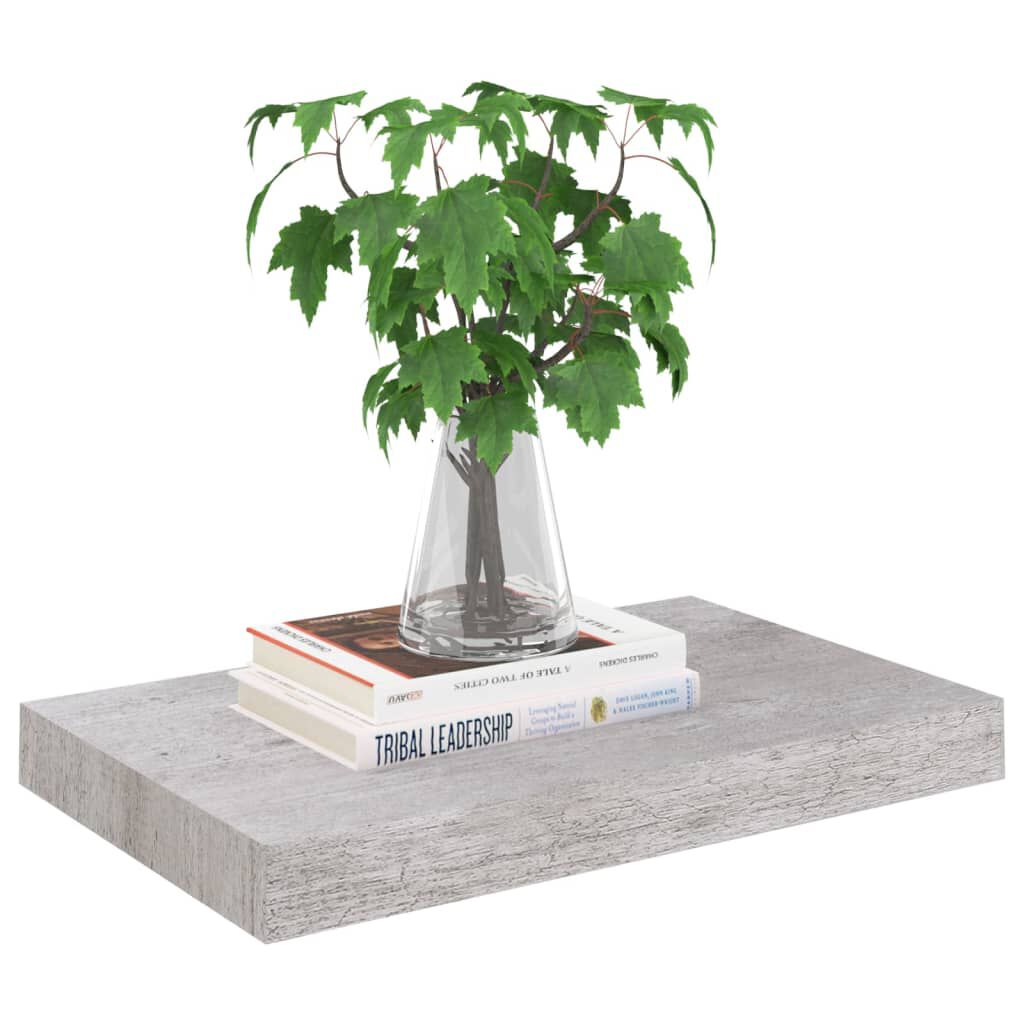 vidaXL Ράφια Τοίχου 4 τεμ. Γκρι Σκυροδέματος 40 x 23 x 3,8 εκ. MDF