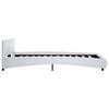 vidaXL Πλαίσιο Κρεβατιού με LED Λευκό 140x200 εκ. από Συνθετικό Δέρμα