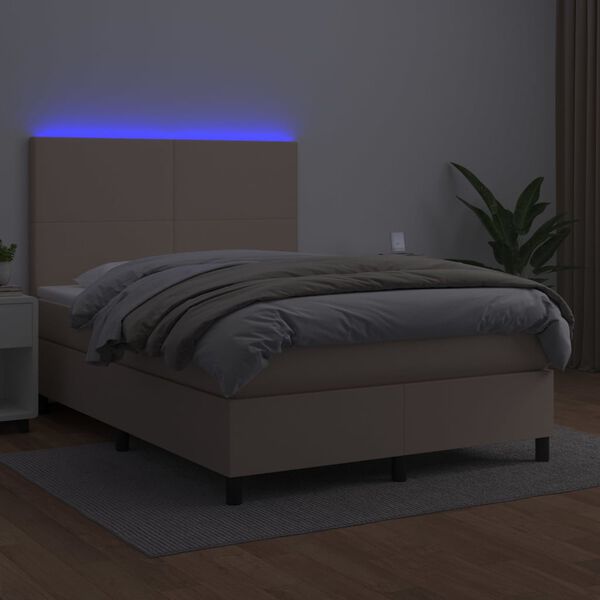 vidaXL &Kappa;&rho;&epsilon;&beta;ά&tau;&iota; Boxspring &Sigma;&tau;&rho;ώ&mu;&alpha;&LED &Kappa;&alpha;&pi;&omicron;&upsilon;&tau;&sigma;ί&nu;&omicron; 140x200 &epsilon;&kappa;. &Sigma;&upsilon;&nu;&theta;. &Delta;έ&rho;&mu;&alpha;