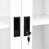 vidaXL Ντουλάπα Γραφείου Λευκή 90 x 40 x 180 εκ Ατσάλι / Ψημένο Γυαλί