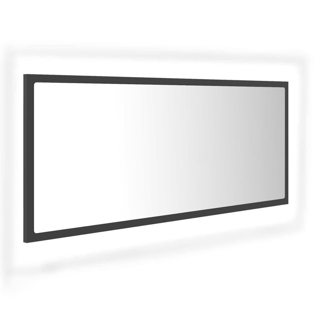 vidaXL Καθρέφτης Μπάνιου με LED Γκρι 100x8,5x37 εκ. από Ακρυλικός