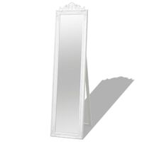 vidaXL Καθρέφτης Επιδαπέδιος με Μπαρόκ Στιλ Λευκός 160 x 40 εκ.