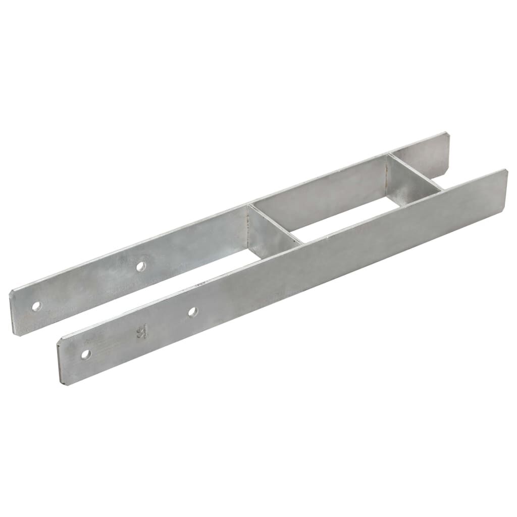 vidaXL Στηρίγματα Περίφραξης 6 τεμ Ασημί 10x6x60 εκ. Γαλβανισμ. Ατσάλι