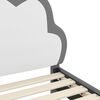 vidaXL Σκελετός Κρεβατιού με κεφαλάρι Ανοιχτό γκρι 90 x 200 cm PU