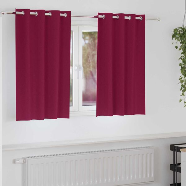 vidaXL Κουρτίνες με κουρτίνες 2 pcs Κόκκινο 140 x 140 cm Πολυεστέρας
