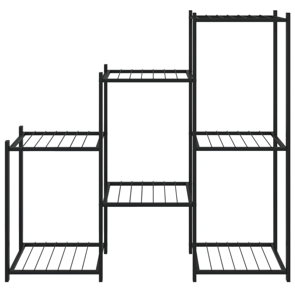 vidaXL Βάση Λουλουδιών Μαύρη 83 x 25 x 80 εκ. Σιδερένια