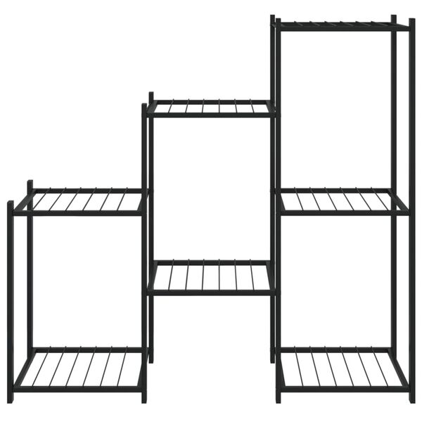 vidaXL Βάση Λουλουδιών Μαύρη 83 x 25 x 80 εκ. Σιδερένια
