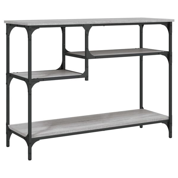 vidaXL Τραπέζι Κονσόλα με Ράφια Γκρι Sonoma 100 x 35 x 75 εκ.