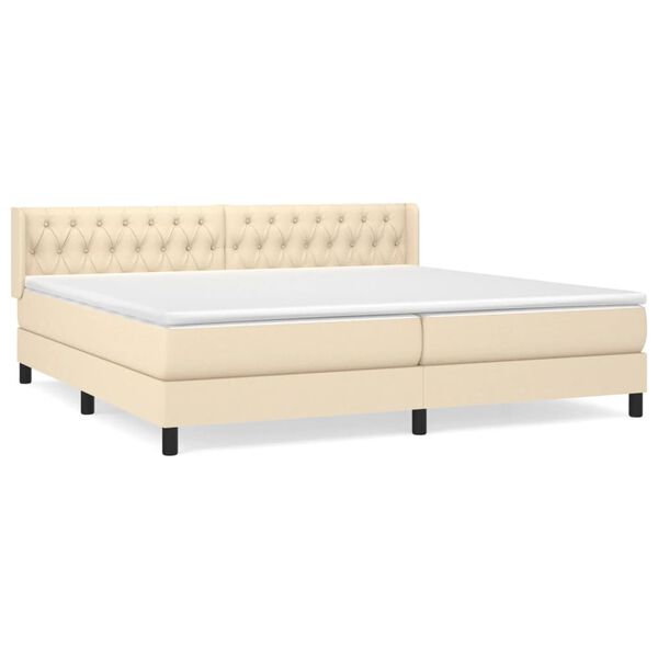 vidaXL &Kappa;&rho;&epsilon;&beta;ά&tau;&iota; Boxspring &mu;&epsilon; &Sigma;&tau;&rho;ώ&mu;&alpha; &Kappa;&rho;&epsilon;&mu; 200x200 &epsilon;&kappa;. &Upsilon;&phi;&alpha;&sigma;&mu;ά&tau;&iota;&nu;&omicron;