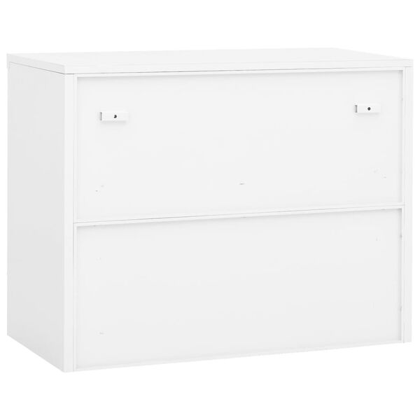 vidaXL Ντουλάπα Γραφείου 90 x 40 x 70 εκ. Λευκή Ατσάλινη