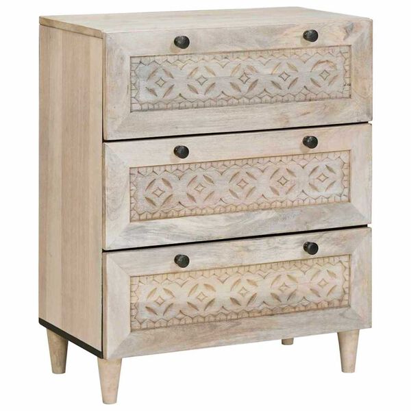 vidaXL Πλαϊνό γραφείο 2 pcs Λευκό 60 x 33 x 75 cm Μασίφ ξύλο μάνγκο