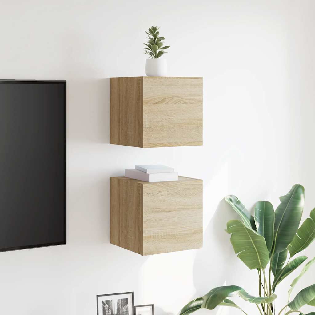 vidaXL Έπιπλα Τηλεόρασης Κρεμαστά 2 τεμ. Sonoma Δρυς 30,5 x 30 x 30εκ