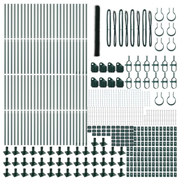 vidaXL Φράχτης με Στήλες. Πράσινο 1.6 x 100 m Ατσάλι με επικάλυψη PVC