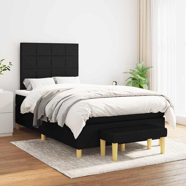 vidaXL &Kappa;&rho;&epsilon;&beta;ά&tau;&iota; Boxspring &mu;&epsilon; &Sigma;&tau;&rho;ώ&mu;&alpha; &Mu;&alpha;ύ&rho;&omicron; 120x190 &epsilon;&kappa;. &Upsilon;&phi;&alpha;&sigma;&mu;ά&tau;&iota;&nu;&omicron;